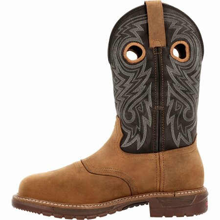 Rocky Original Ride FLX Waterproof Composite Toe Western Boot, BROWN, M, Size 11 RKW0391